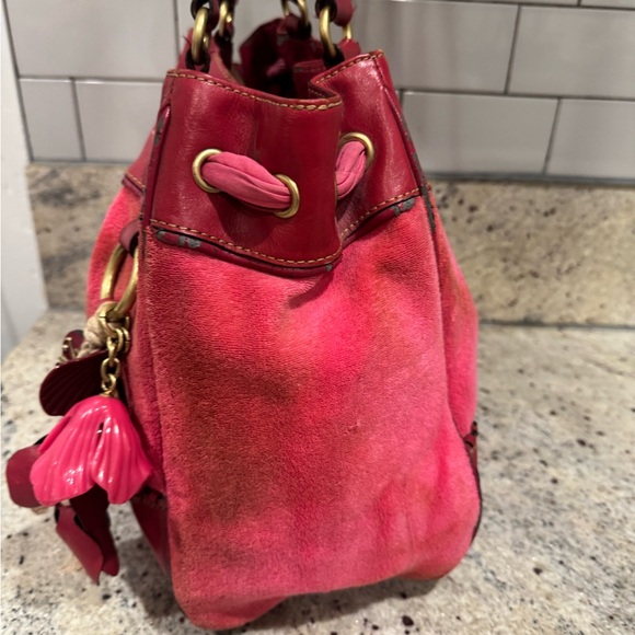 RARE Y2K VINTAGE Juicy Couture Pink Tote Bag velour - Picture 4 of 8